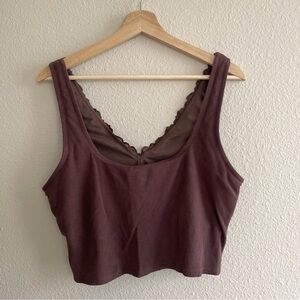 aerie Lace Bralette Tank with Built-In Shelf Bra